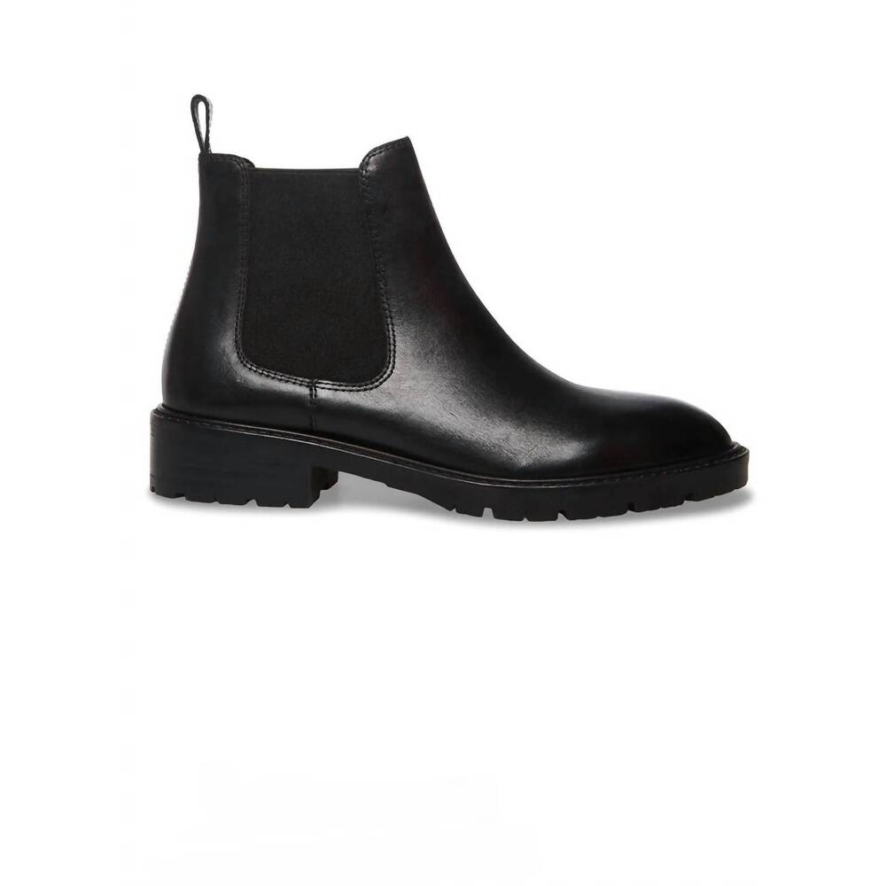 NEW STEVE MADDEN women's leopold chelsea leather booties in black - Picture 3 of 3